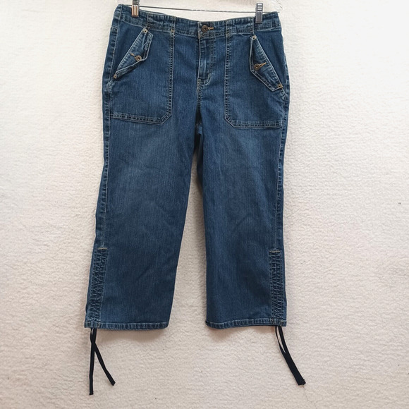Gloria Vanderbilt Capri‎ Jeans Women's Size 12 Blue Straight Leg Cropped32x22" - Picture 1 of 10